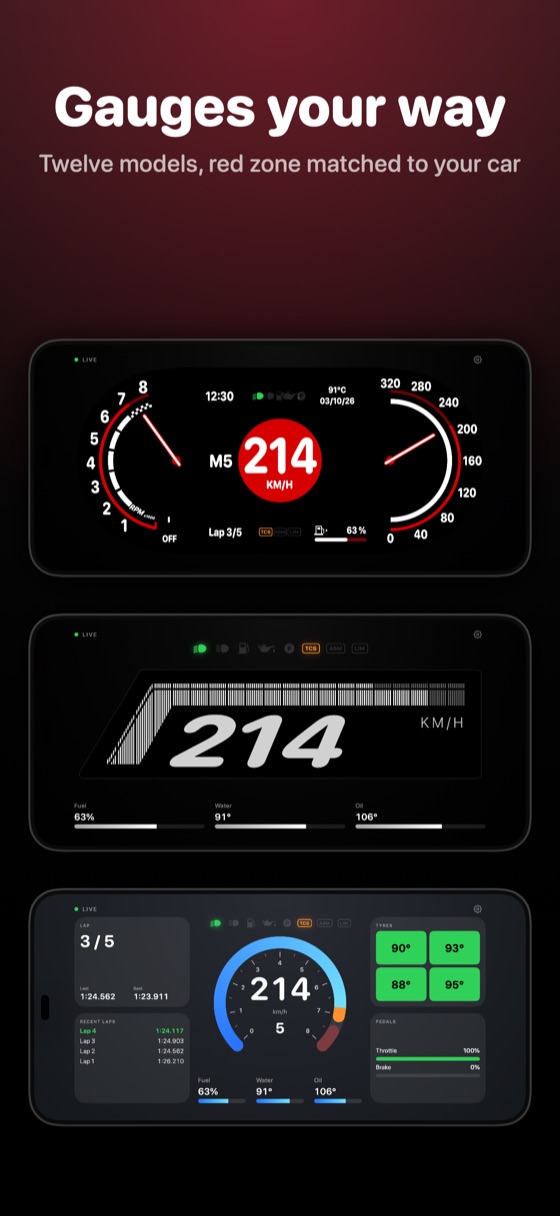 Gauges your way: three of the twelve models